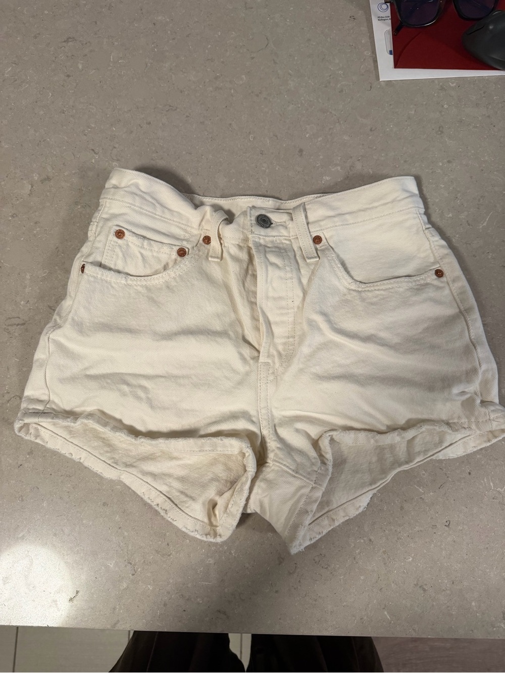 Levi’s 501 High-Rise Cream Denim Women’s Shorts
